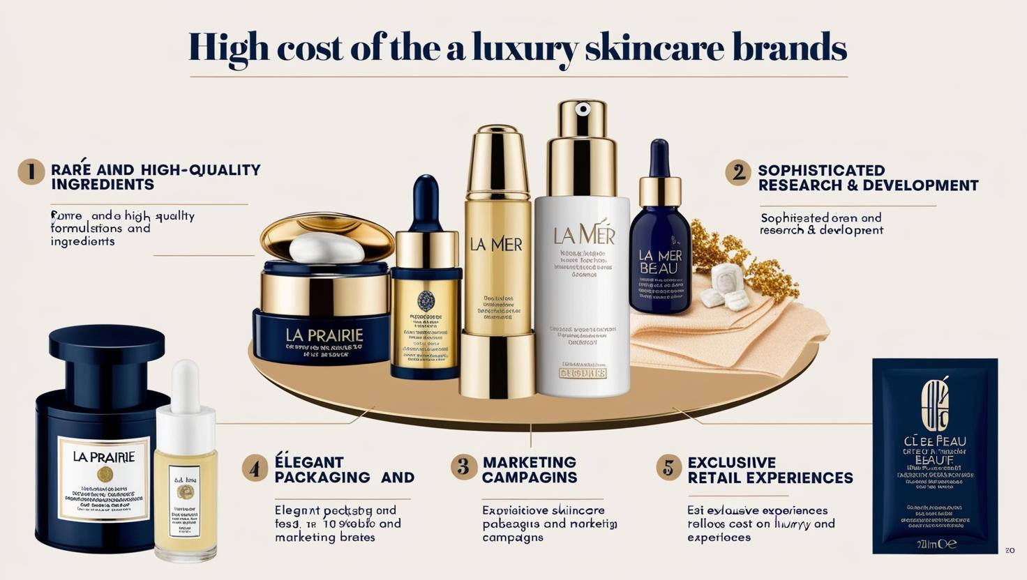 Factors contributing to the high cost of luxury skincare brands, including ingredients, packaging, and marketing.