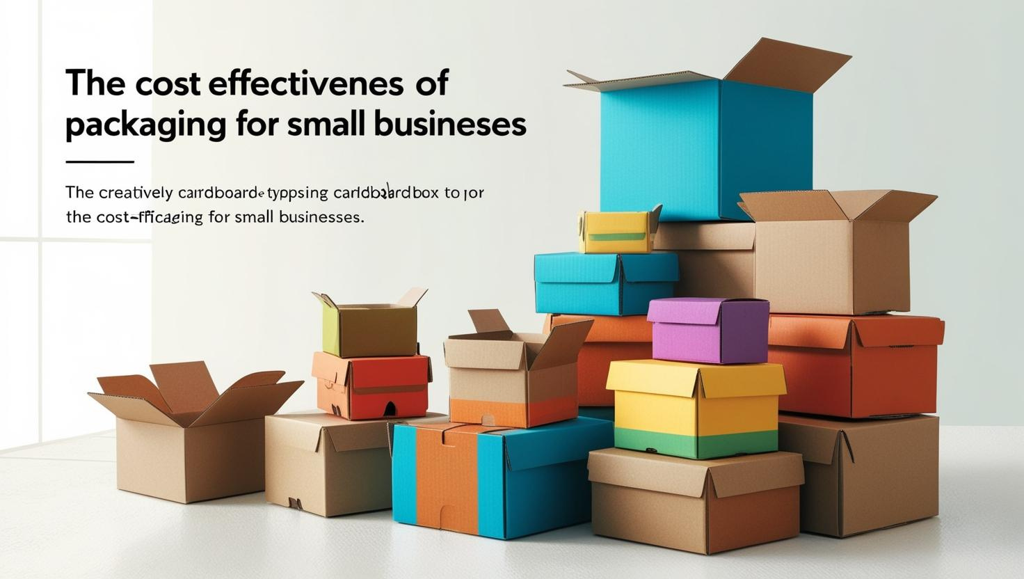 A variety of colorful and plain cardboard boxes stacked together, showcasing packaging for small businesses.