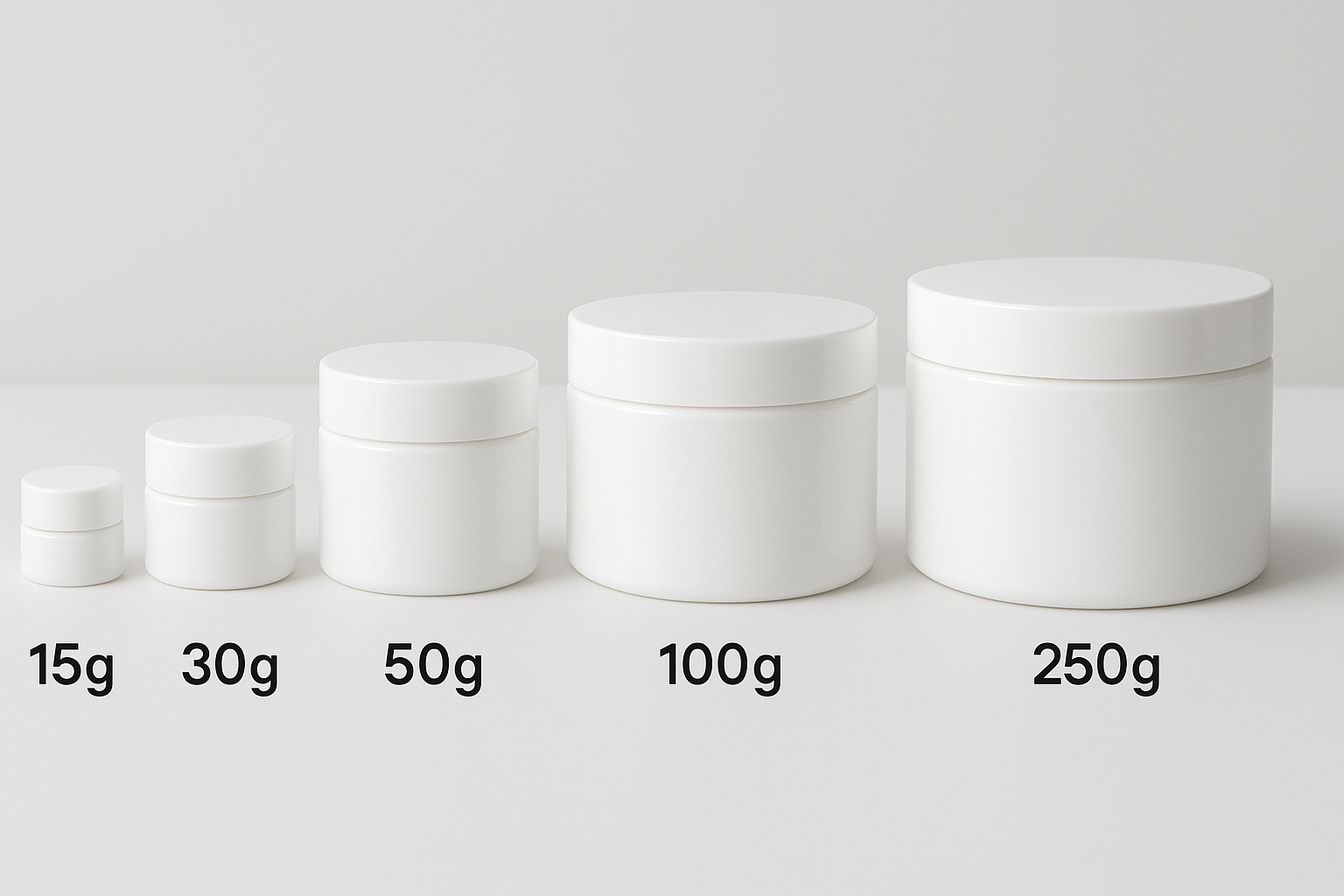 cosmetic jars size comparison for creams