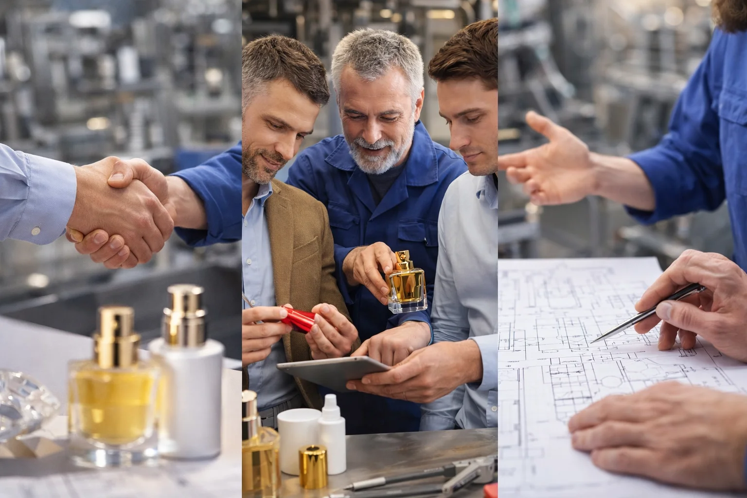 A brand team collaborating with manufacturing engineers