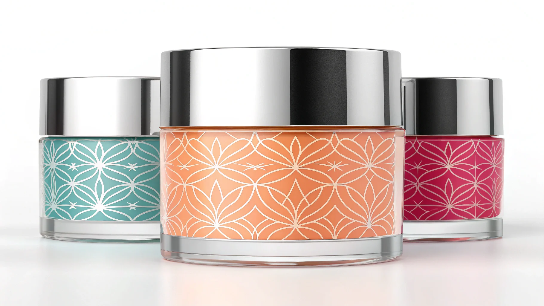 a collection of well-designed cosmetic packaging on a clean background