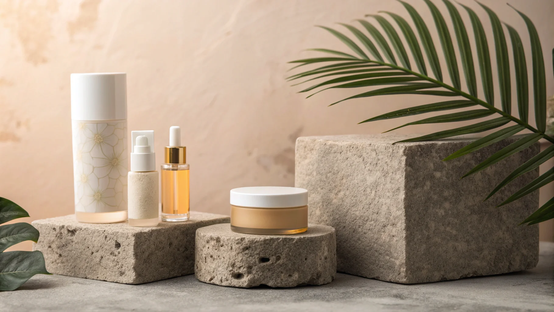 Skincare Branding Examples A collection of beautifully branded skincare products on a clean background