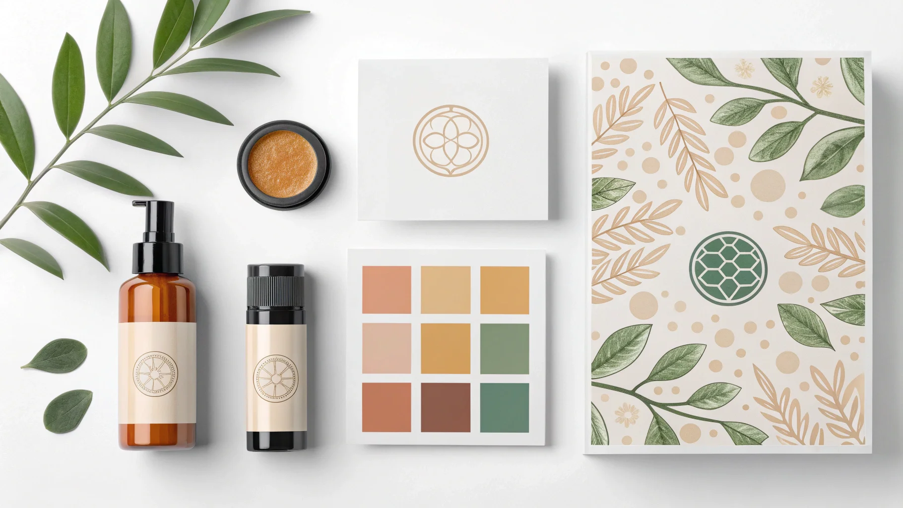 Brand Style Guide An open brand style guide book showing rules for logos, colors, and fonts