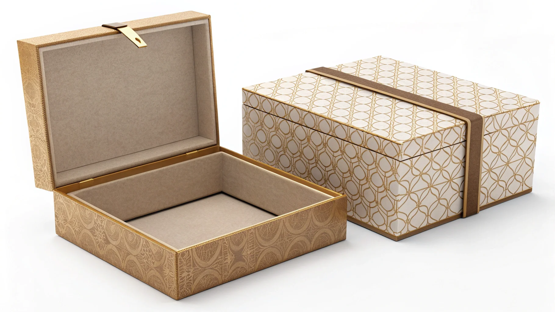 A close-up showing the texture of embossing and foil stamping on a skincare box