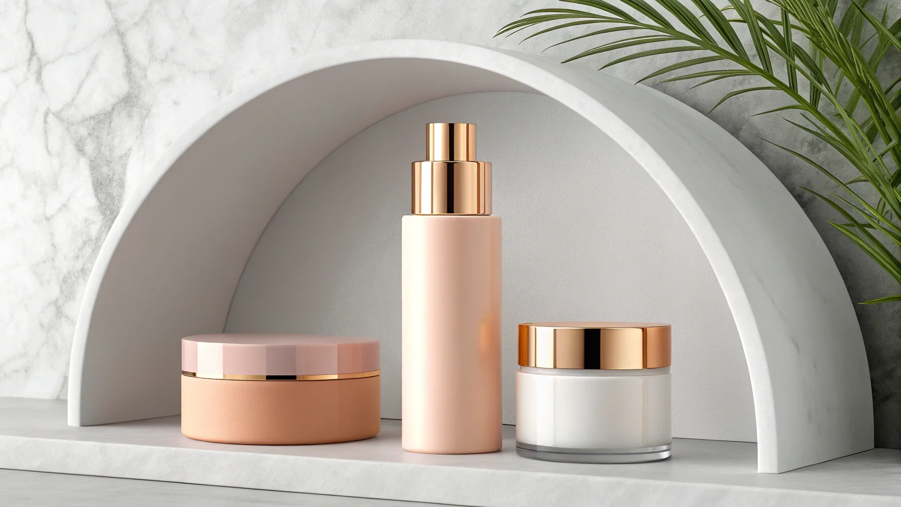 Creative skincare packaging ideas on a shelf