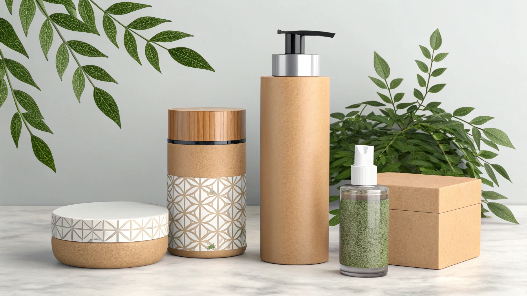 Refillable skincare pods and recycled packaging materials