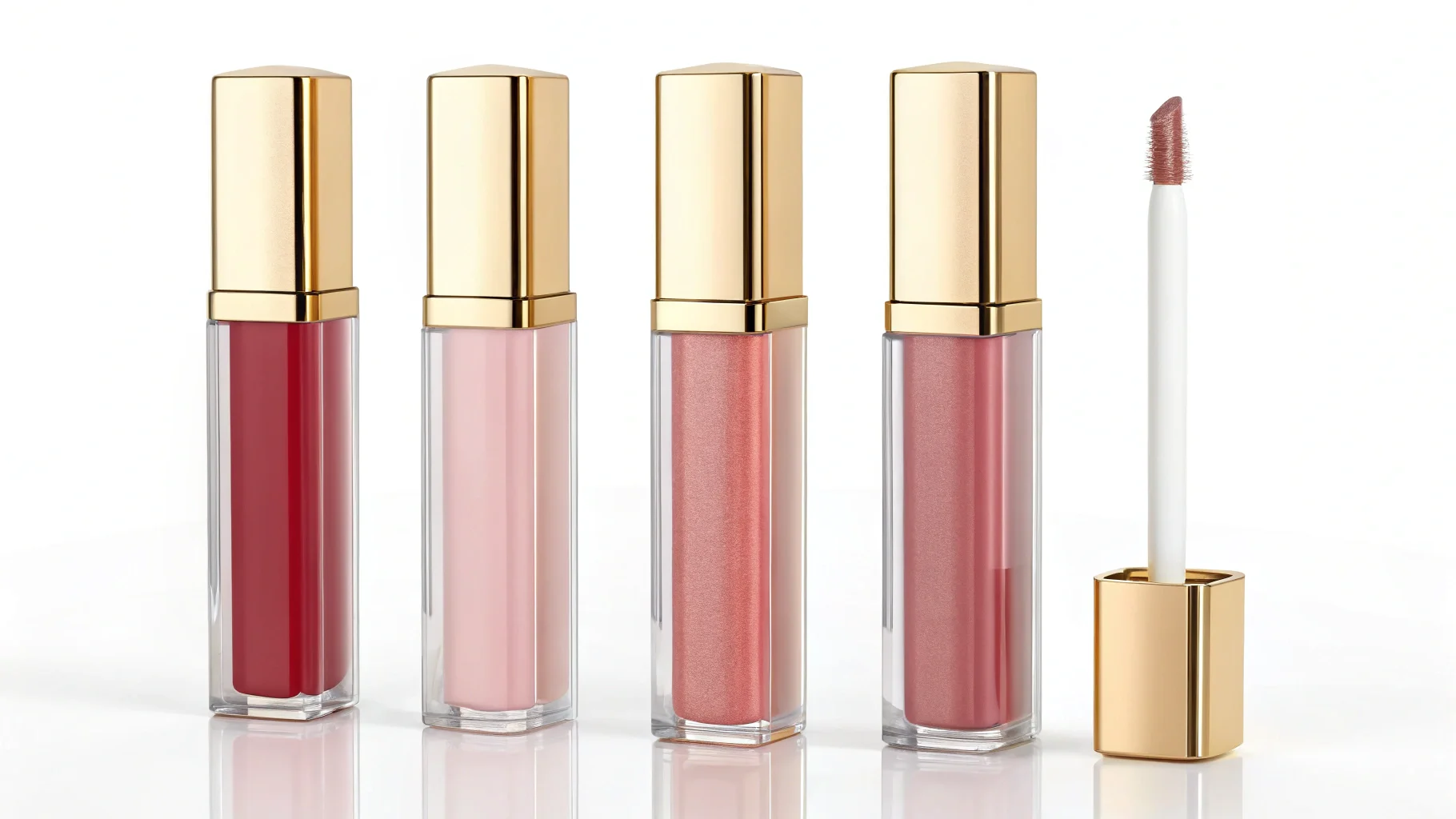 Various styles of lip gloss tubes