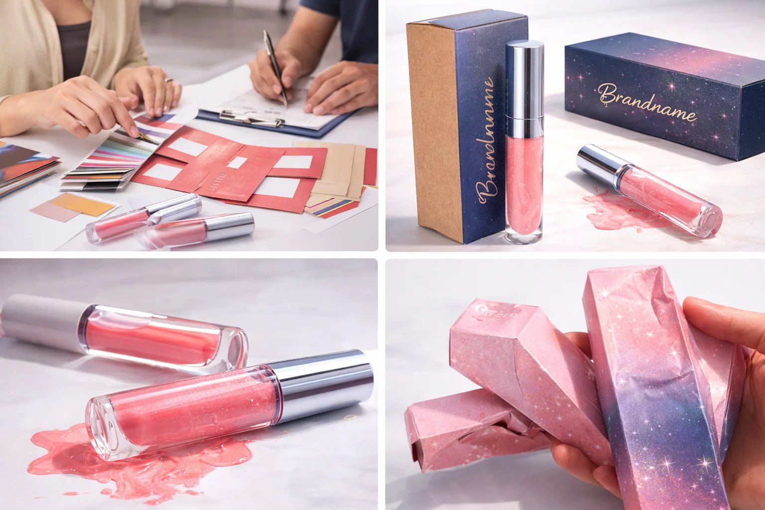 A cracked and leaking lip gloss tube