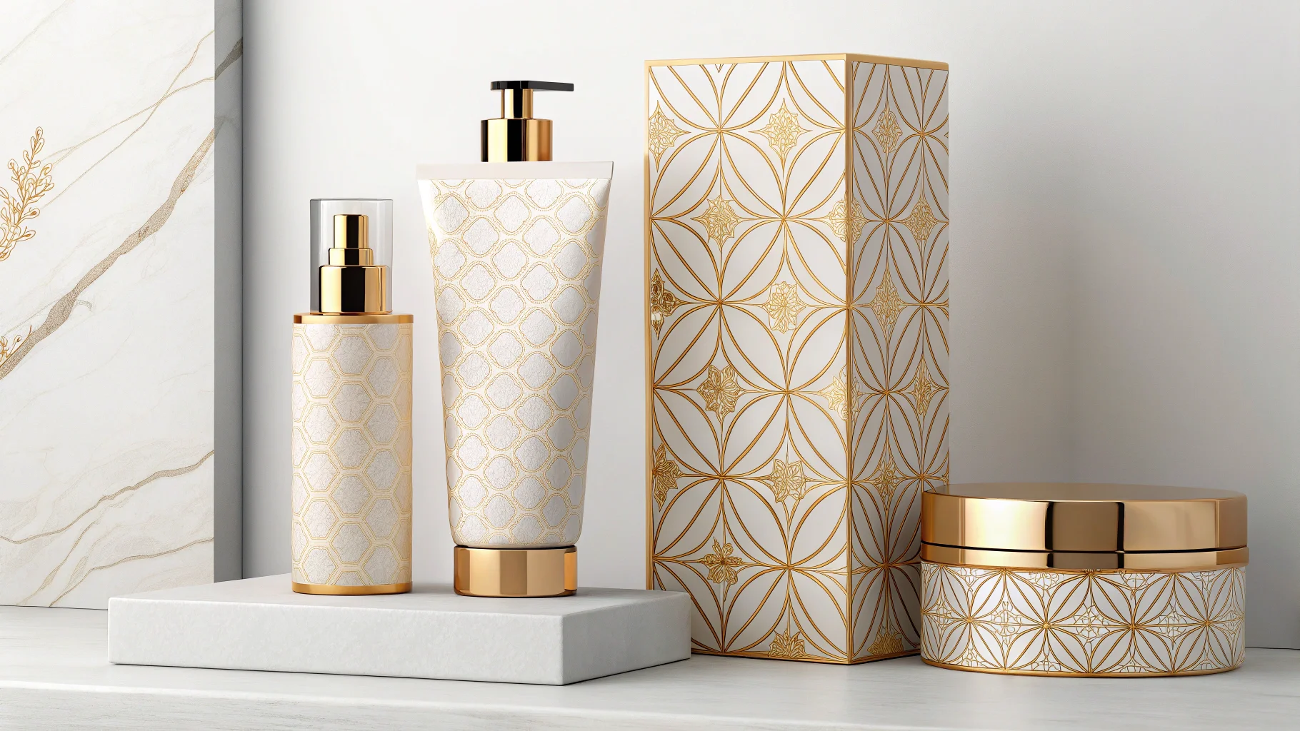 Side-by-side comparison of a generic product and a custom-packaged product on a shelf