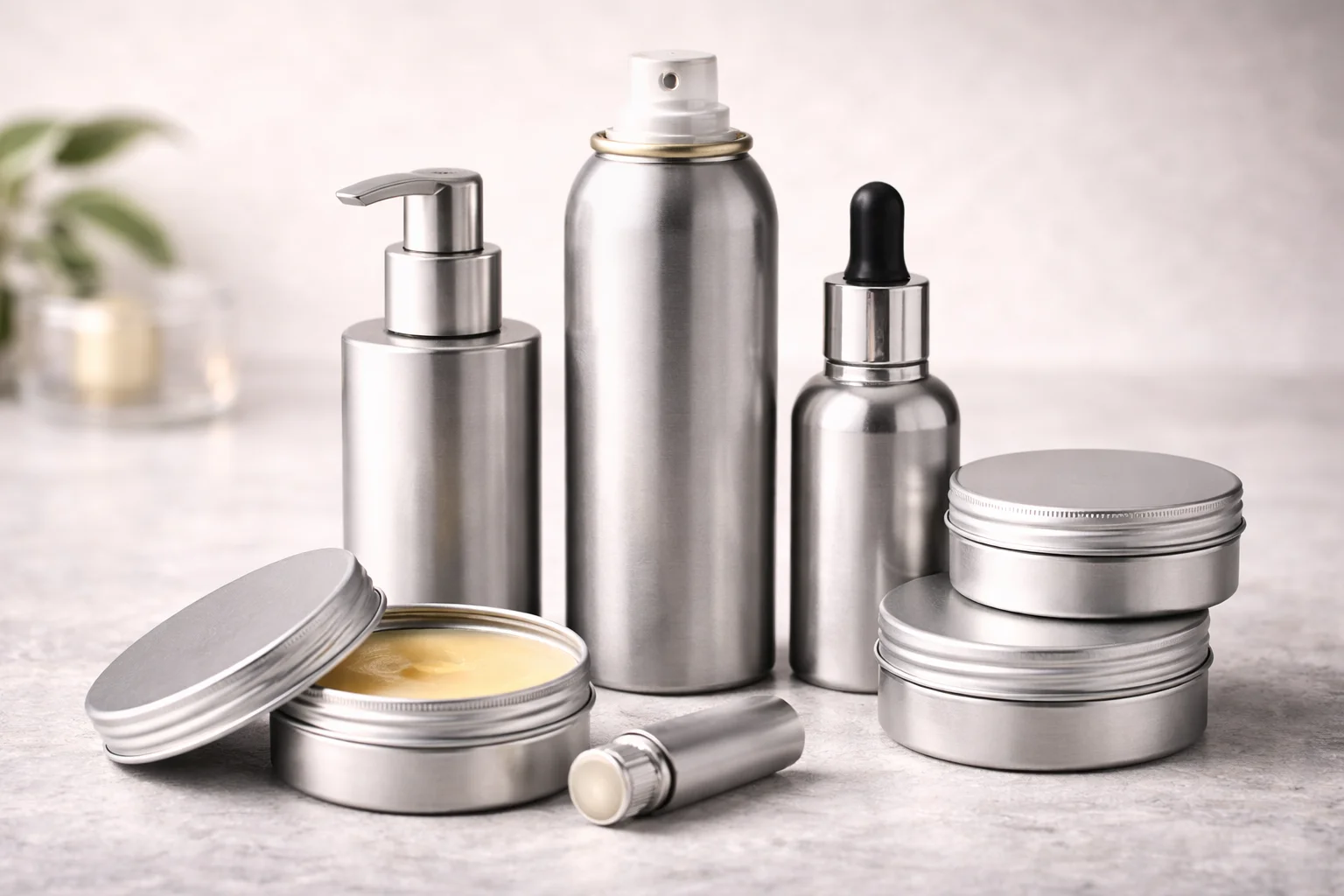 Metal cosmetic packaging examples