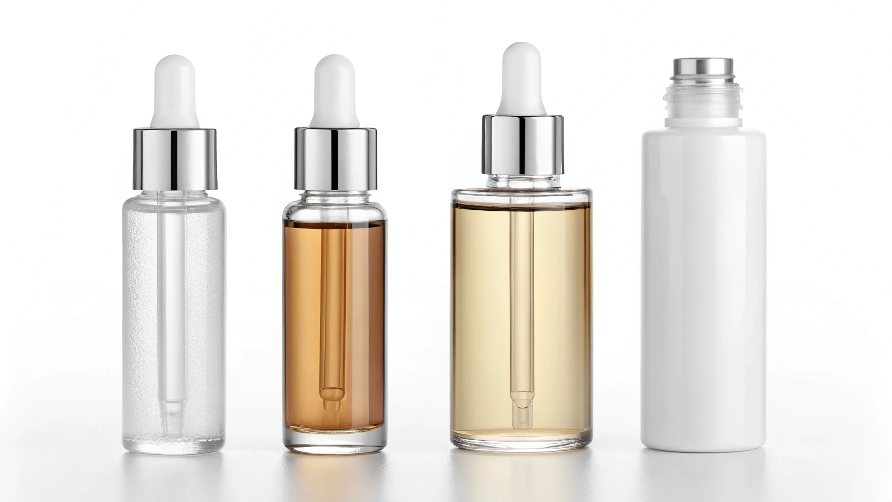 A premium serum bottle protecting the product inside