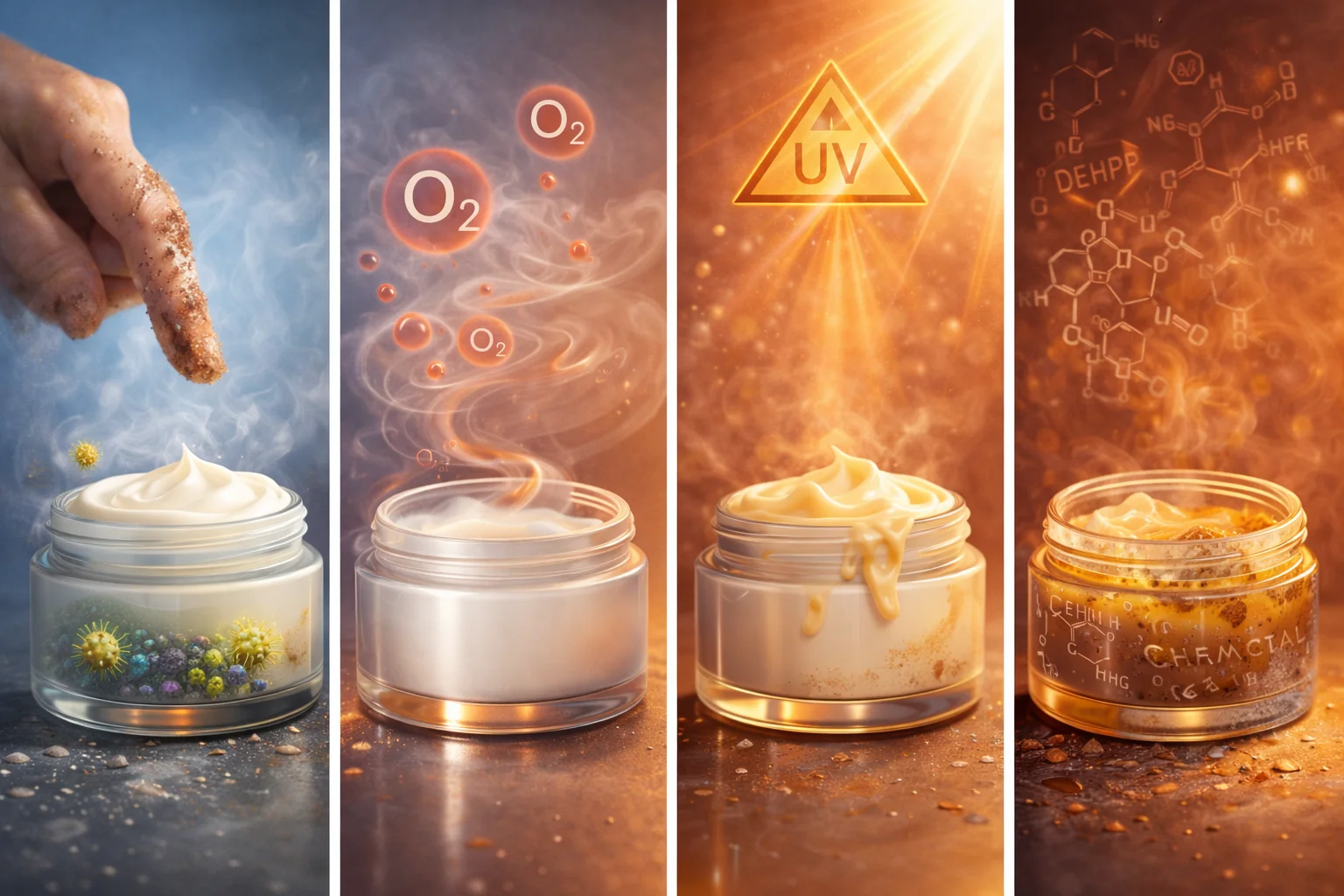 Why Cosmetics Go Bad Four factors that make cosmetics spoil