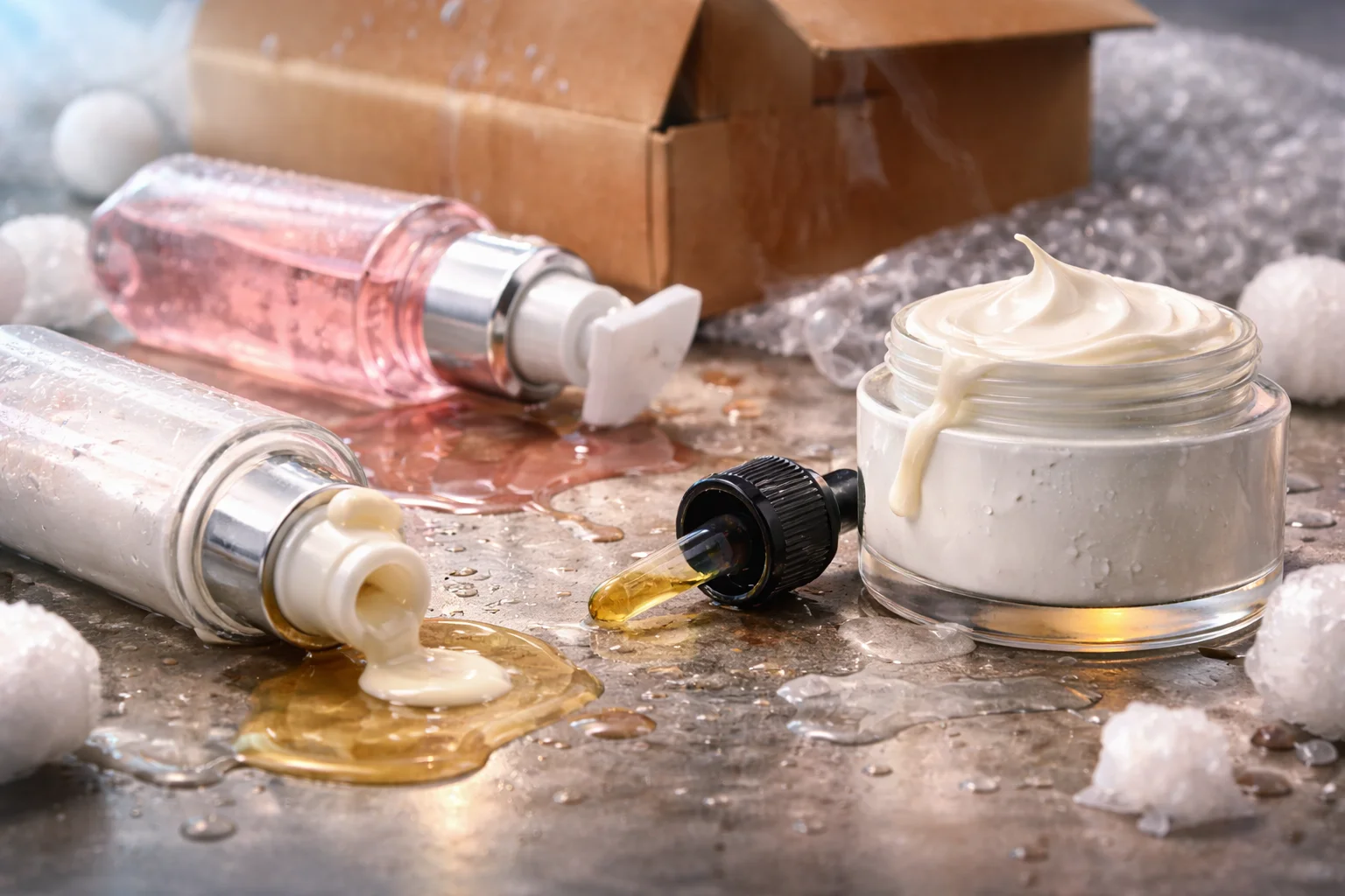 Cosmetic Closures and Pumps Close-up of a cosmetic pump and closure system