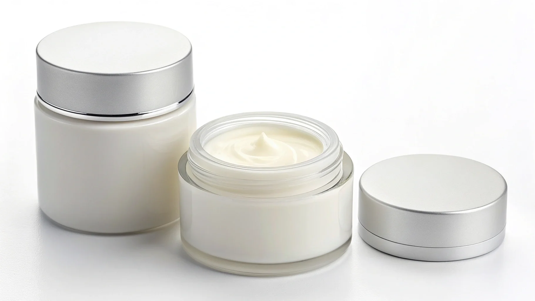 A simple, clean cosmetic jar with a professional label