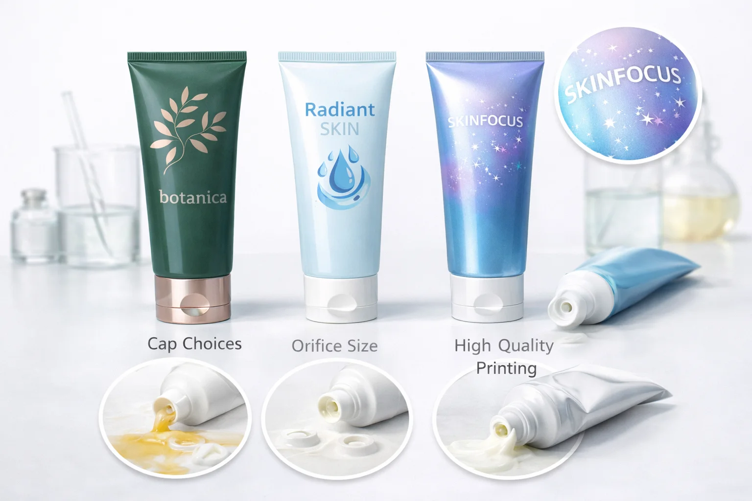 Custom printed and designed skincare tubes