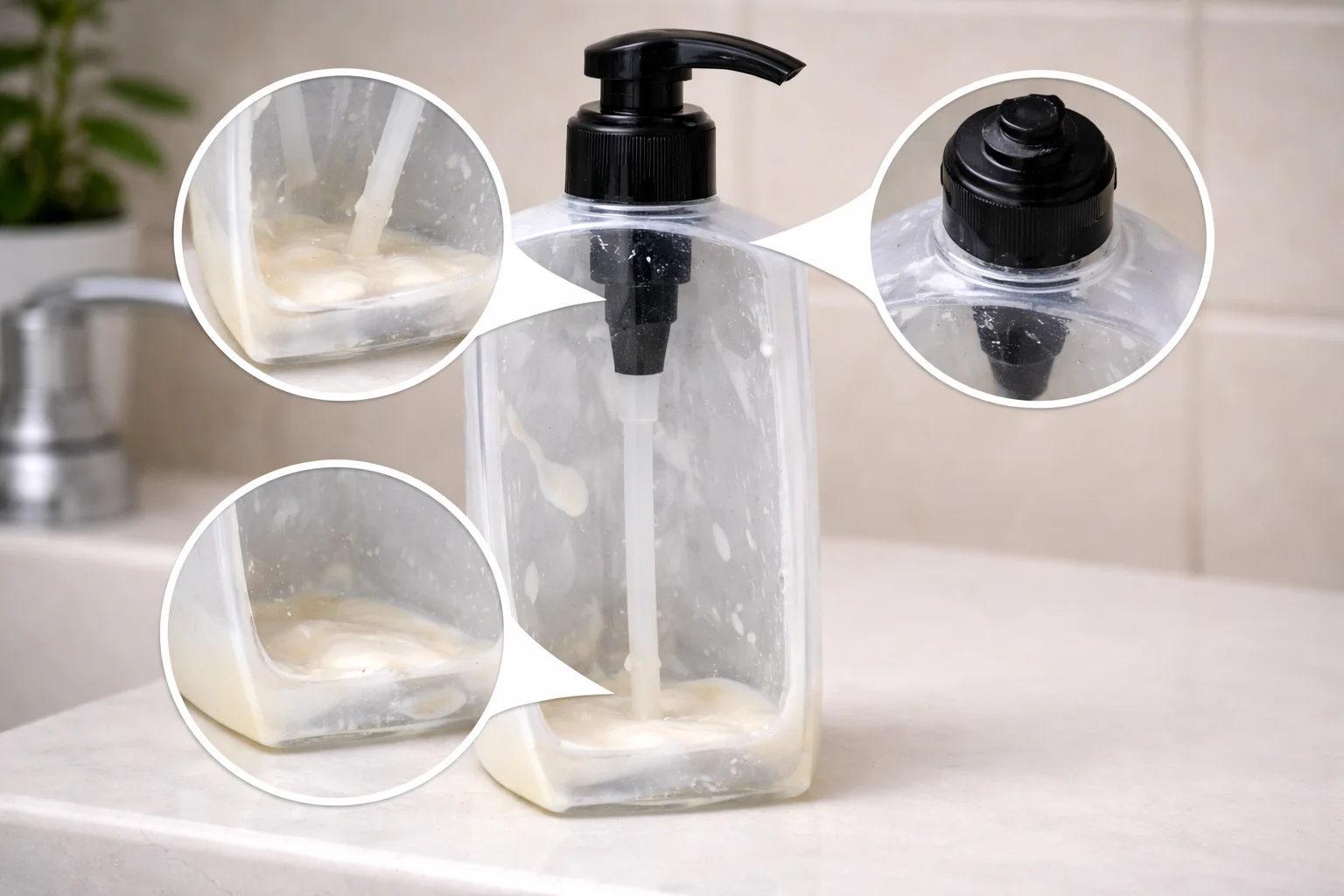 A collection of different shampoo bottle shapes.