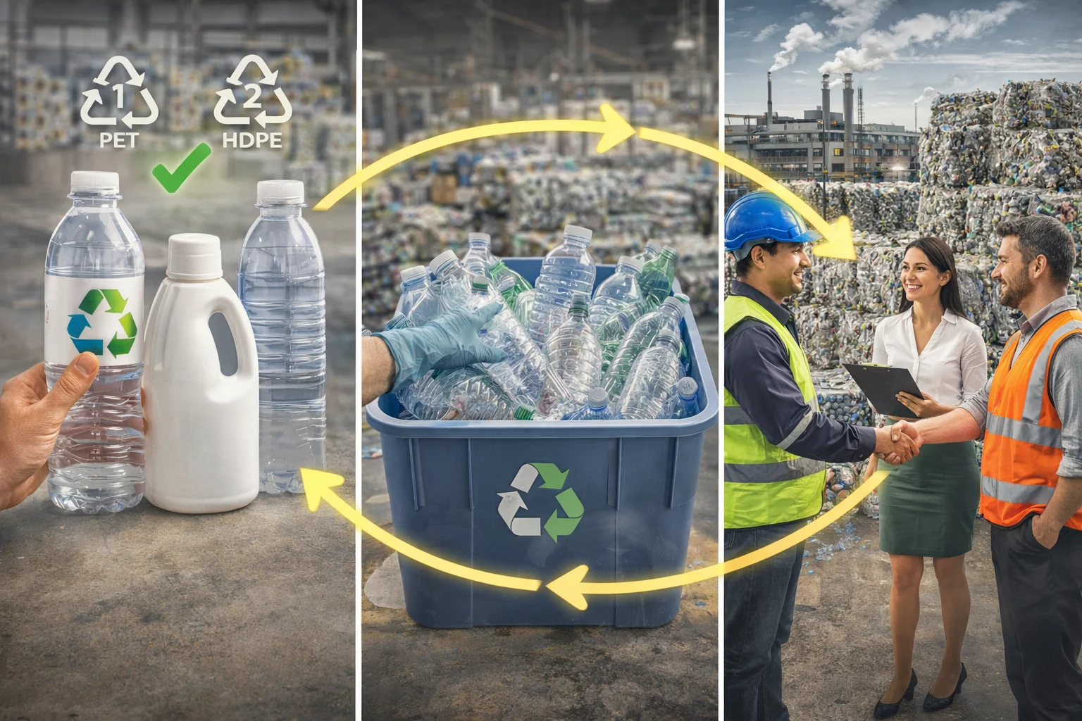 Practical Recycling Framework A diagram showing a circular, closed-loop recycling system