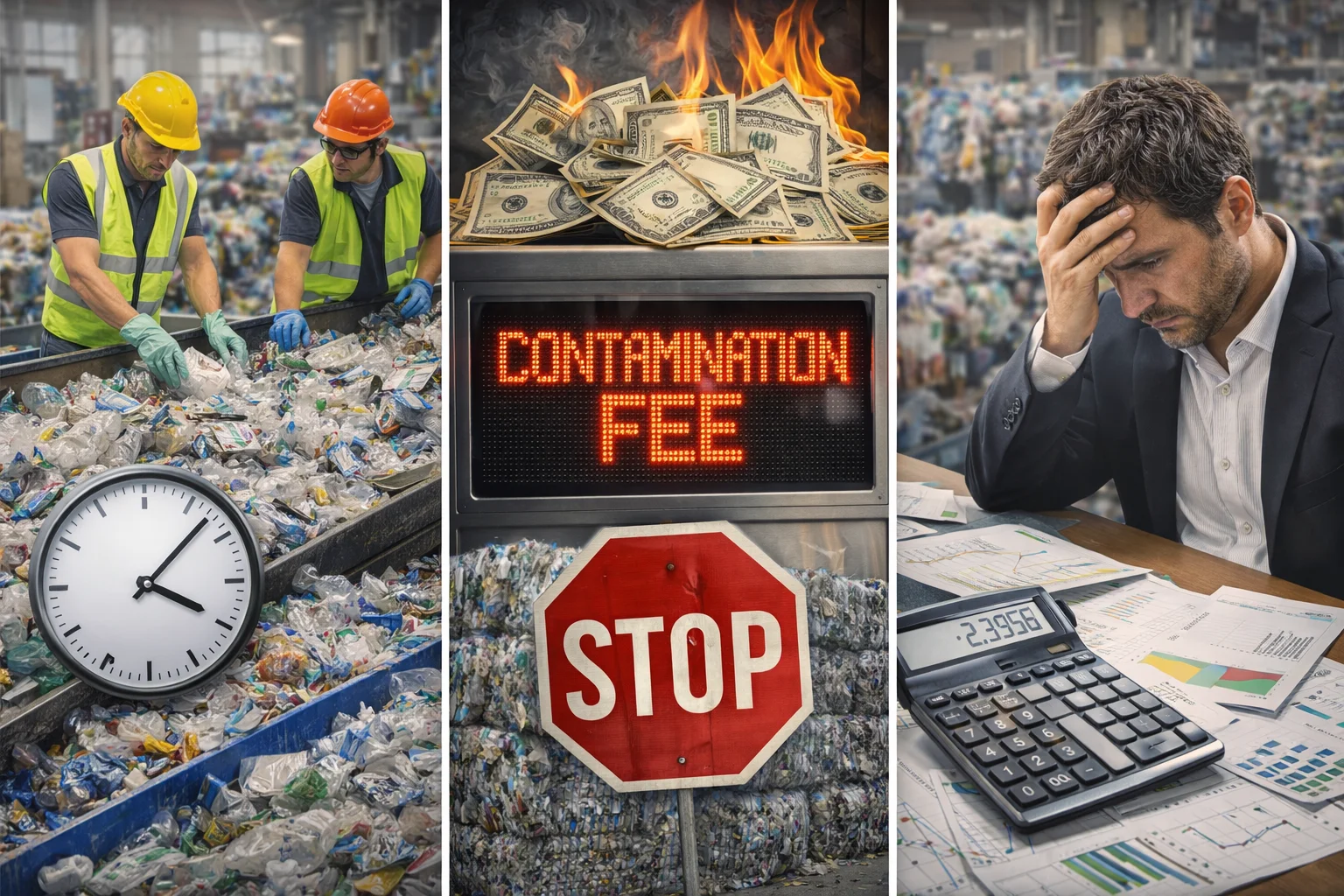 Hidden Recycling Costs A spreadsheet showing the hidden financial costs of a recycling program