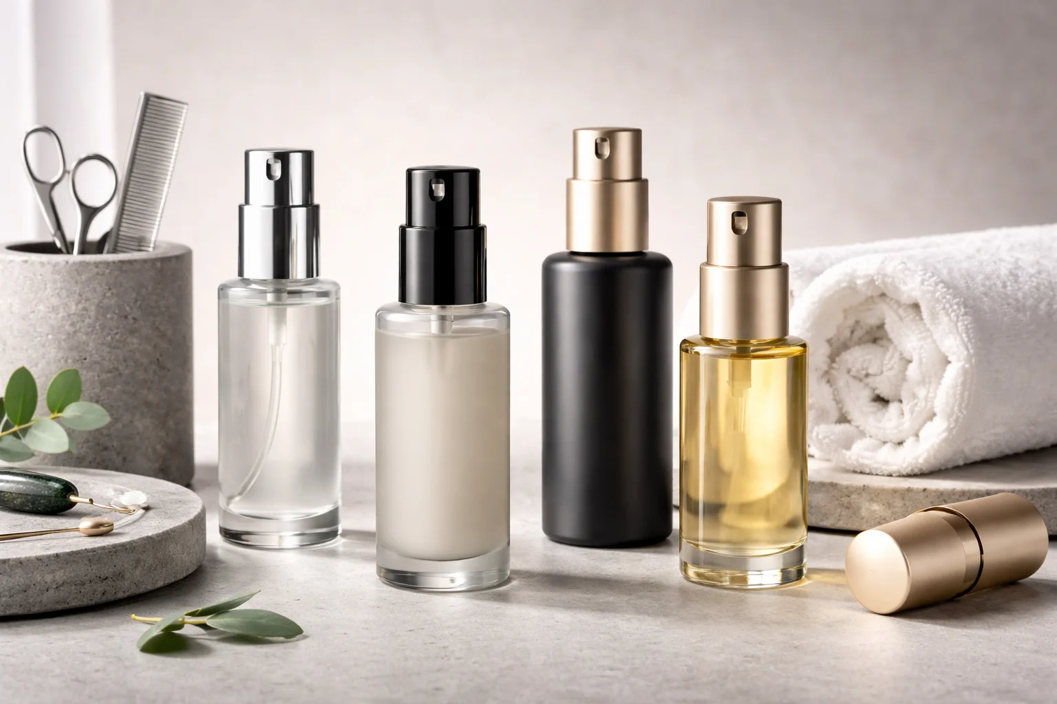 A luxury skincare product in a bullet bottle.