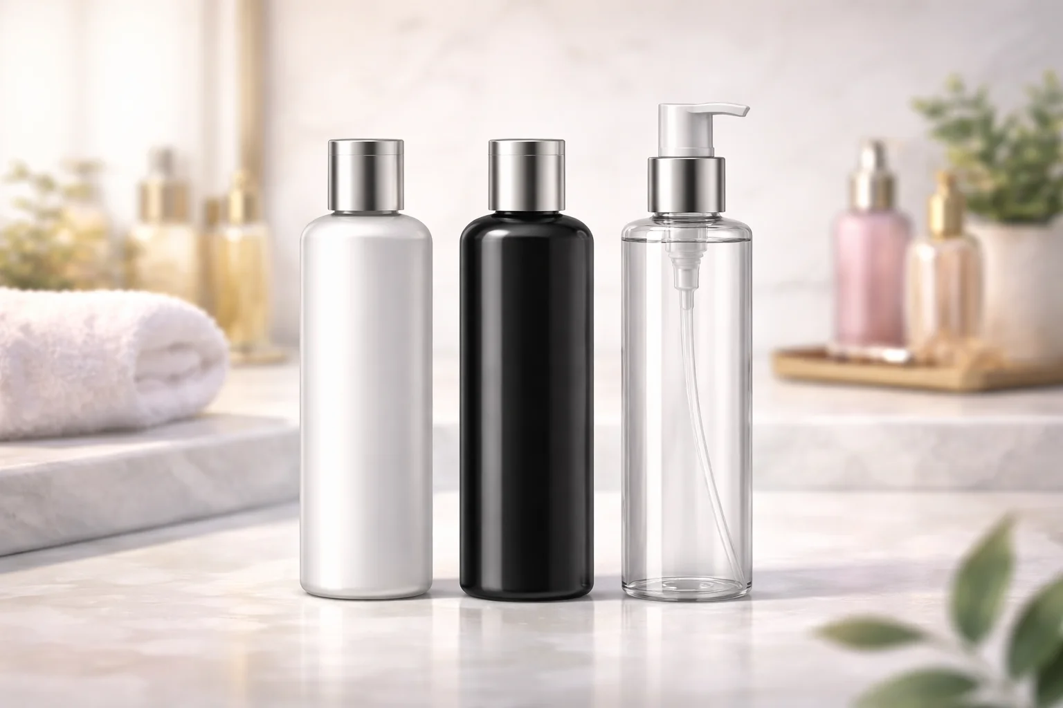 A sleek bullet bottle with a black cap.