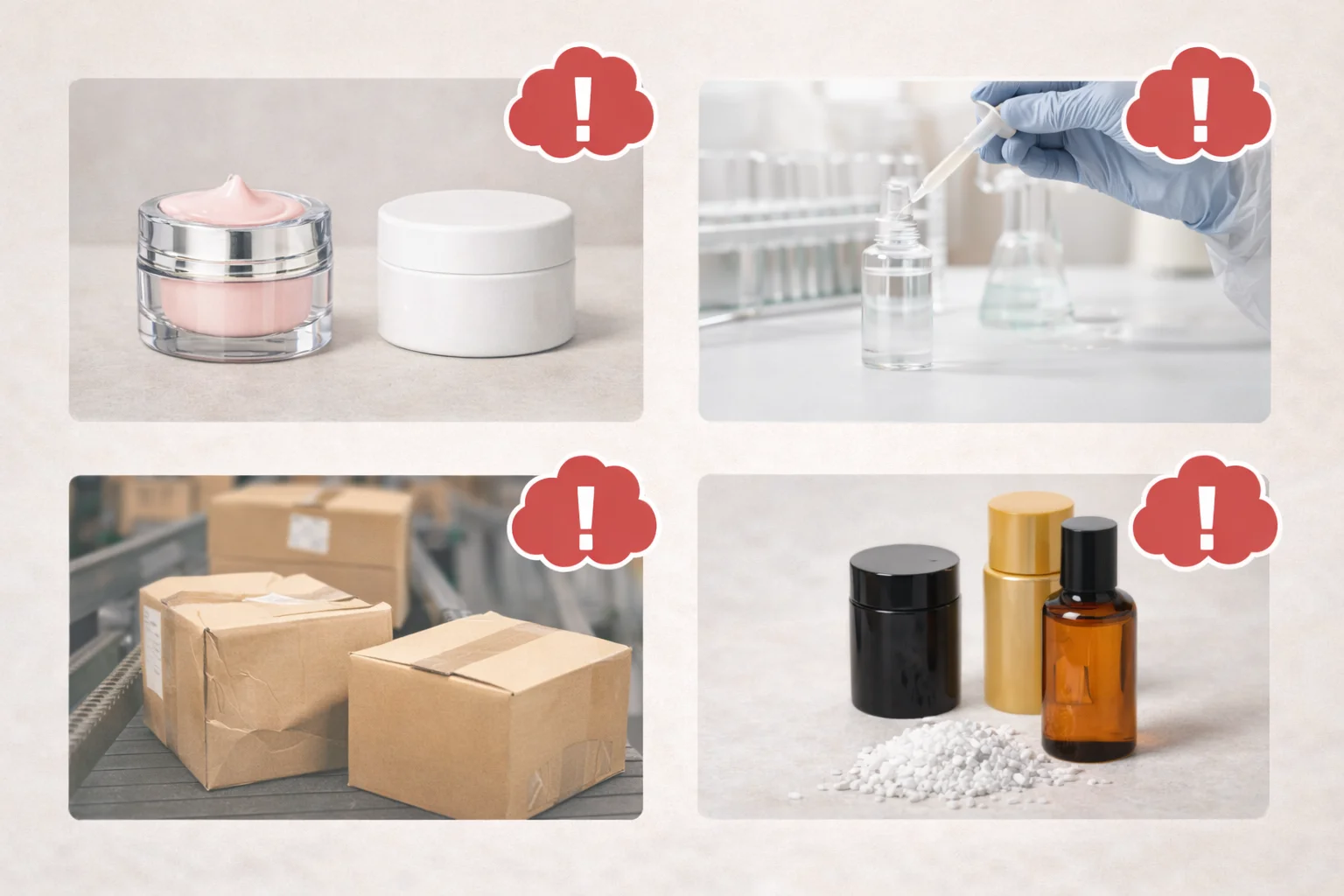 A cracked acrylic jar on a factory floor