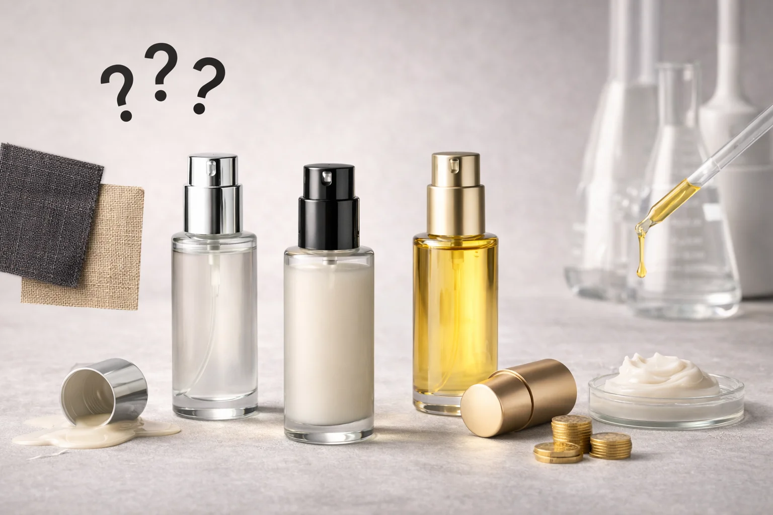 A person comparing a cosmo round and a bullet bottle.